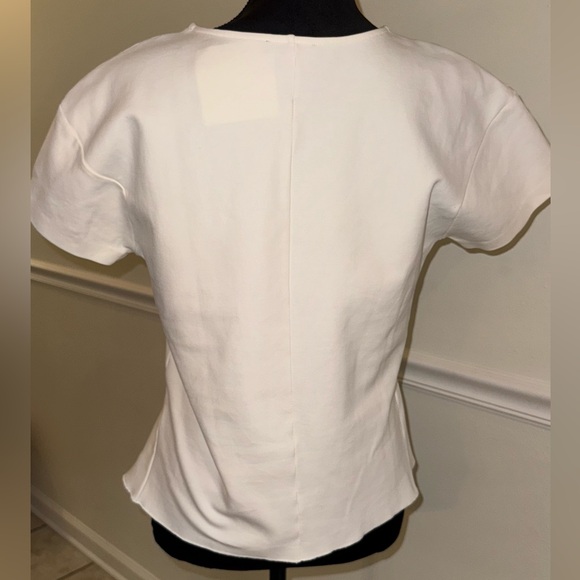 J. Crew White Short Sleeve Peplum Top - Picture 4 of 5